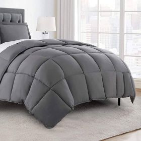 Twin Size Reversible Microfiber Down Alternative Comforter Set in Grey