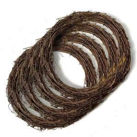 4 Natural Grapevine Wreaths - Rustic Vines And Green Leaves - Durable IndoorOutdoor Hanging Decorations, Front DoorWallWeddingParty Decorations - (Option: 4 Natural Grapevine Wreaths)