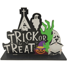 Halloween Wooden Centerpiece Sign Happy Halloween Table Toppers (Color: type4)