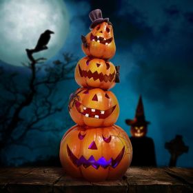 Halloween Pumpkin Decorations Indoor Halloween Decorations Clearance for Table (Color: ograne)